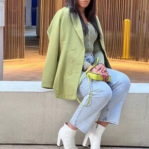 Sage Oversized Double Breasted Blazer
